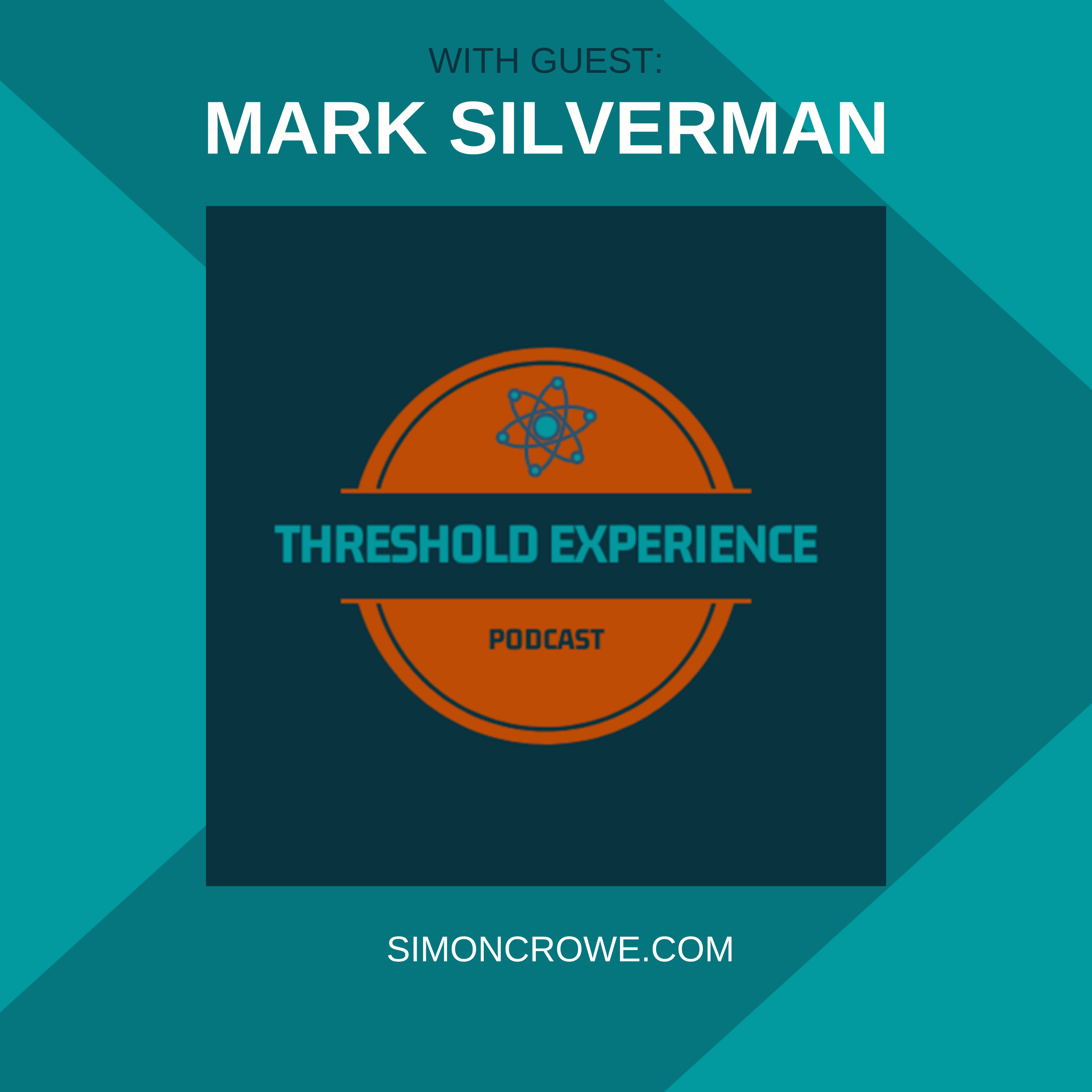 Podcast cover image showing the names of the people in discussion about threshold experiences, Simon Crowe & Mark Silverman