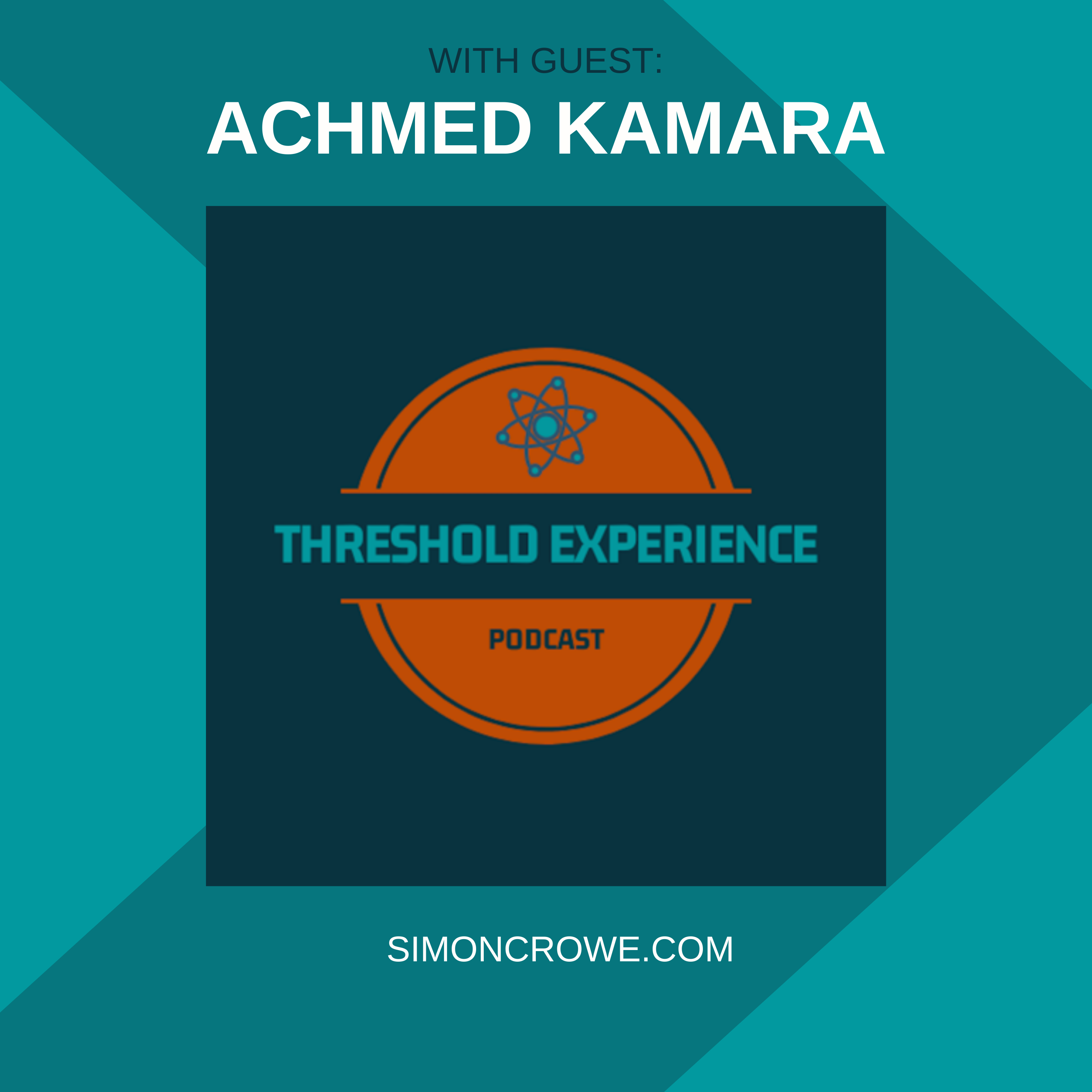 Podcast cover image showing the names of the people in discussion about threshold experiences, Simon Crowe & Achmed Kamara